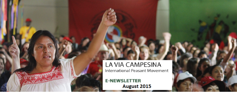 La Via Campesina e-newsletter, August 2015 edition